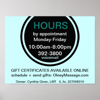 HOURSビジネスフロントドアポスター ポスター