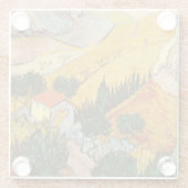 HouseとPlougueVincent vanゴッホの風景 ガラスコースター (裏面)