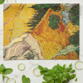 HouseとPlougueVincent vanゴッホの風景 キッチンタオル (折り畳み)