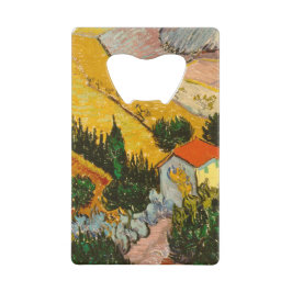 HouseとPlougueVincent vanゴッホの風景 クレジットカード栓抜き