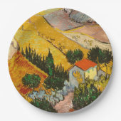 HouseとPlougueVincent vanゴッホの風景 ペーパープレート (正面)