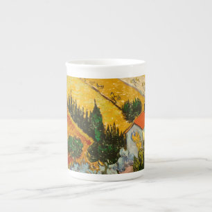 HouseとPlougueVincent vanゴッホの風景 ボーンチャイナマグカップ