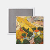 HouseとPlougueVincent vanゴッホの風景 マグネット (正面/裏面)