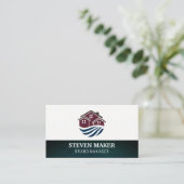 House 実在 EstateロゴグランジBlue Green 名刺 (スタンド正面)