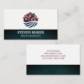 House 実在 EstateロゴグランジBlue Green 名刺 (正面/裏面)