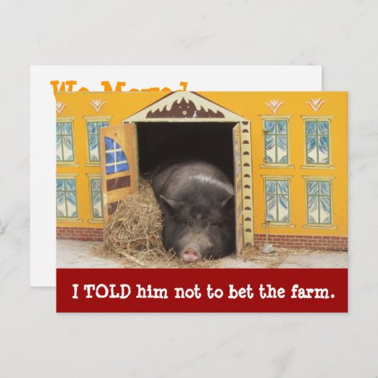 House and Pig新しいアドレスカードを移動 案内ポストカード (正面/裏面)