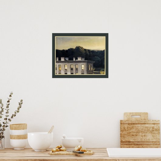 "House at Dusk" 1935 by Edward Hopper ポスター (キッチン)