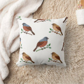 House Bunting Bird Pattern – Seamless Nature Desig クッション (ブランケット)