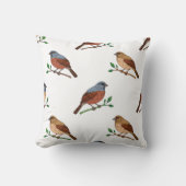 House Bunting Bird Pattern – Seamless Nature Desig クッション (正面)