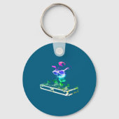 House Cat Rainbow Dj Cat  キーホルダー (正面)