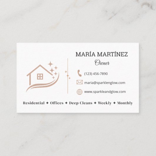 House Cleaner and Maid Service 名刺 (裏面)