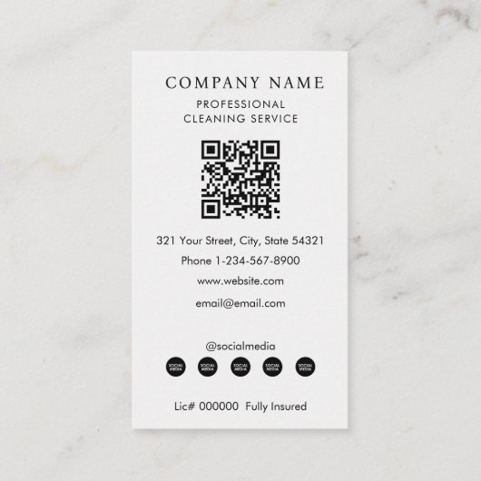 House Cleaner Cleaning Services Professional  名刺 (裏面)