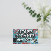 House Cleaner For Hire名刺 – Blue Red 名刺 (スタンド正面)