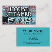 House Cleaner For Hire名刺 – Blue Red 名刺 (正面/裏面)
