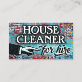 House Cleaner For Hire名刺 – Blue Red 名刺 (正面)