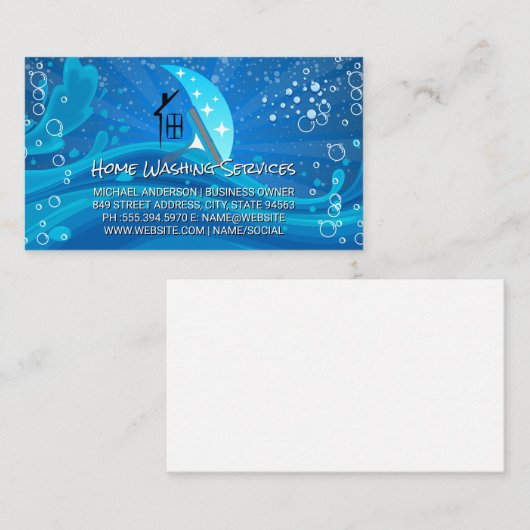 House Cleaners Services | Soap Bubbles 名刺 (正面/裏面)