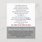 House Cleaningプロモーション4x5カード チラシ (裏面)