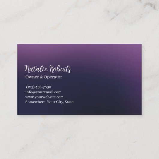 House Cleaning モダン Purple & Silver Maid Service 名刺 (裏面)