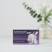 House Cleaning モダン Purple & Silver Maid Service 名刺 (スタンド正面)