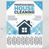 House Cleaning Blue Flyer with Tear-Off Tabs チラシ (正面)