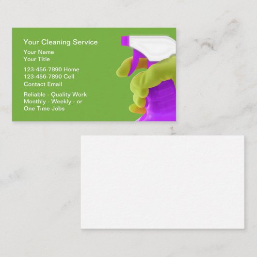 House Cleaning Bold Simple Business Cards 名刺 (正面/裏面)