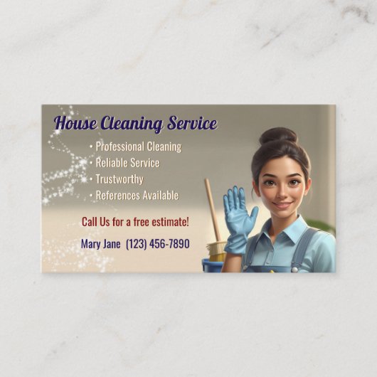 House Cleaning Business Cards 名刺 (正面)