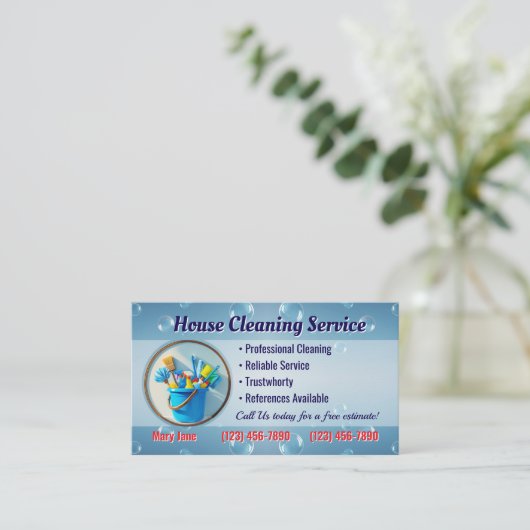 House Cleaning Business Cards 名刺 (スタンド正面)