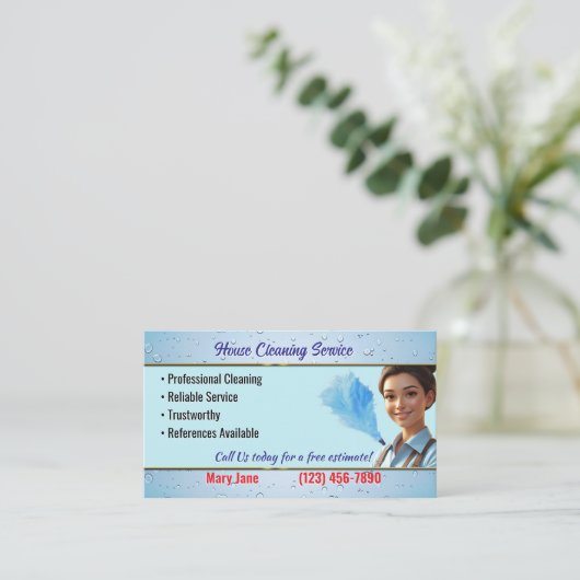 House Cleaning Business Cards 名刺 (スタンド正面)