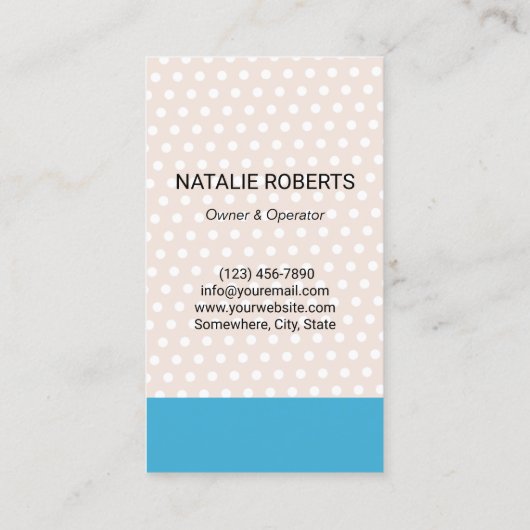 House Cleaning Cute Girl Maidサービス水玉模様 名刺 (裏面)