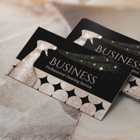 House Cleaning Geometric金ゴールドサークルのメイド 名刺