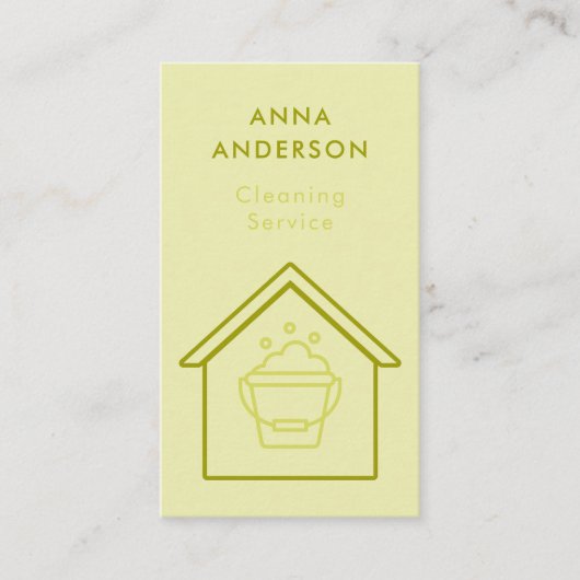 House Cleaning Home Services Minimal Green 名刺 (正面)