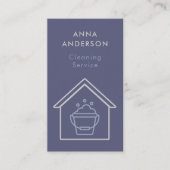 House Cleaning Home Services Minimal Simple Purple 名刺 (正面)
