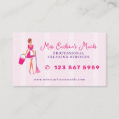 House cleaning housekeeper maid service pink  名刺 (正面)