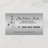 House cleaning housekeeper maid service silver 名刺 (正面)