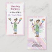 House Cleaning Lady Maid Service Modern 名刺 (正面/裏面)