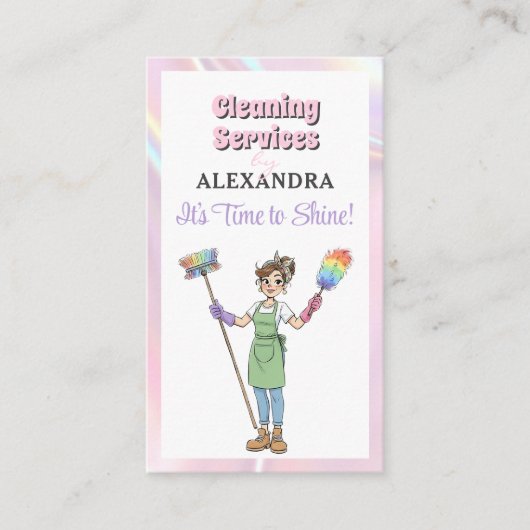 House Cleaning Lady Maid Service Modern 名刺 (正面)