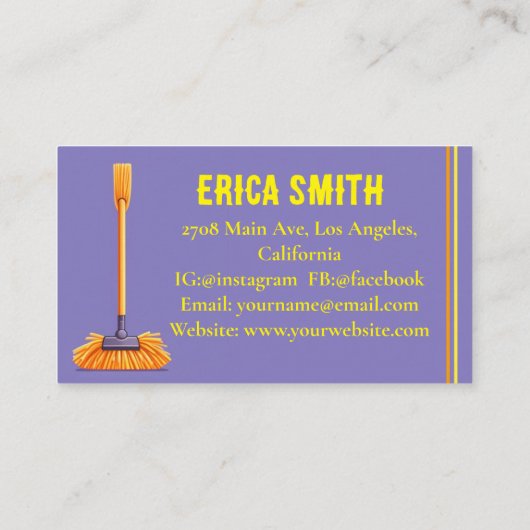 House Cleaning Maidモダン Serviceロゴ 名刺 (裏面)