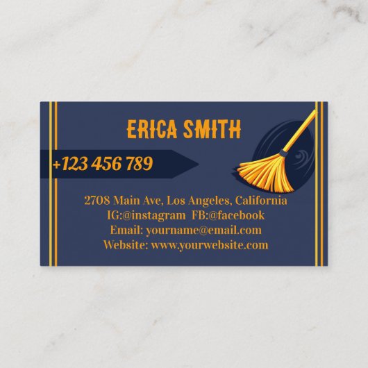 House Cleaning Maidユニーク Serviceロゴ 名刺 (裏面)