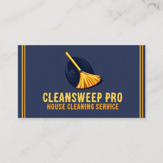 House Cleaning Maidユニーク Serviceロゴ 名刺 (正面)