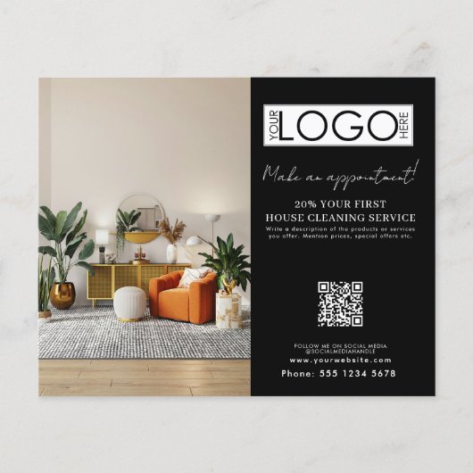 House Cleaning Maid  Appointment Business Logo チラシ (正面)