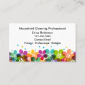House Cleaning Maid Colorful Business Cards 名刺 (正面)