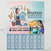 House cleaning Maid Service Flyer Tear Off Strips チラシ (正面)