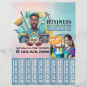 House cleaning Maid Service Flyer Tear Off Strips チラシ (正面)