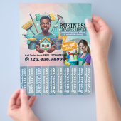 House cleaning Maid Service Flyer Tear Off Strips チラシ (手)