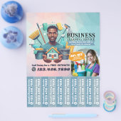 House cleaning Maid Service Flyer Tear Off Strips チラシ (シングル)