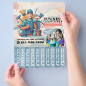 House cleaning Maid Service Flyer Tear Off Strips チラシ (手)