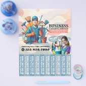 House cleaning Maid Service Flyer Tear Off Strips チラシ (シングル)