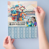 House cleaning Maid Service Flyer Tear Off Strips チラシ (手)