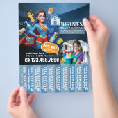 House cleaning Maid Service Flyer Tear Off Strips チラシ (手)
