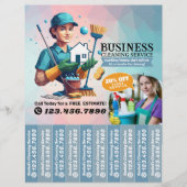 House cleaning Maid Service Flyer Tear Off Strips チラシ (正面)
